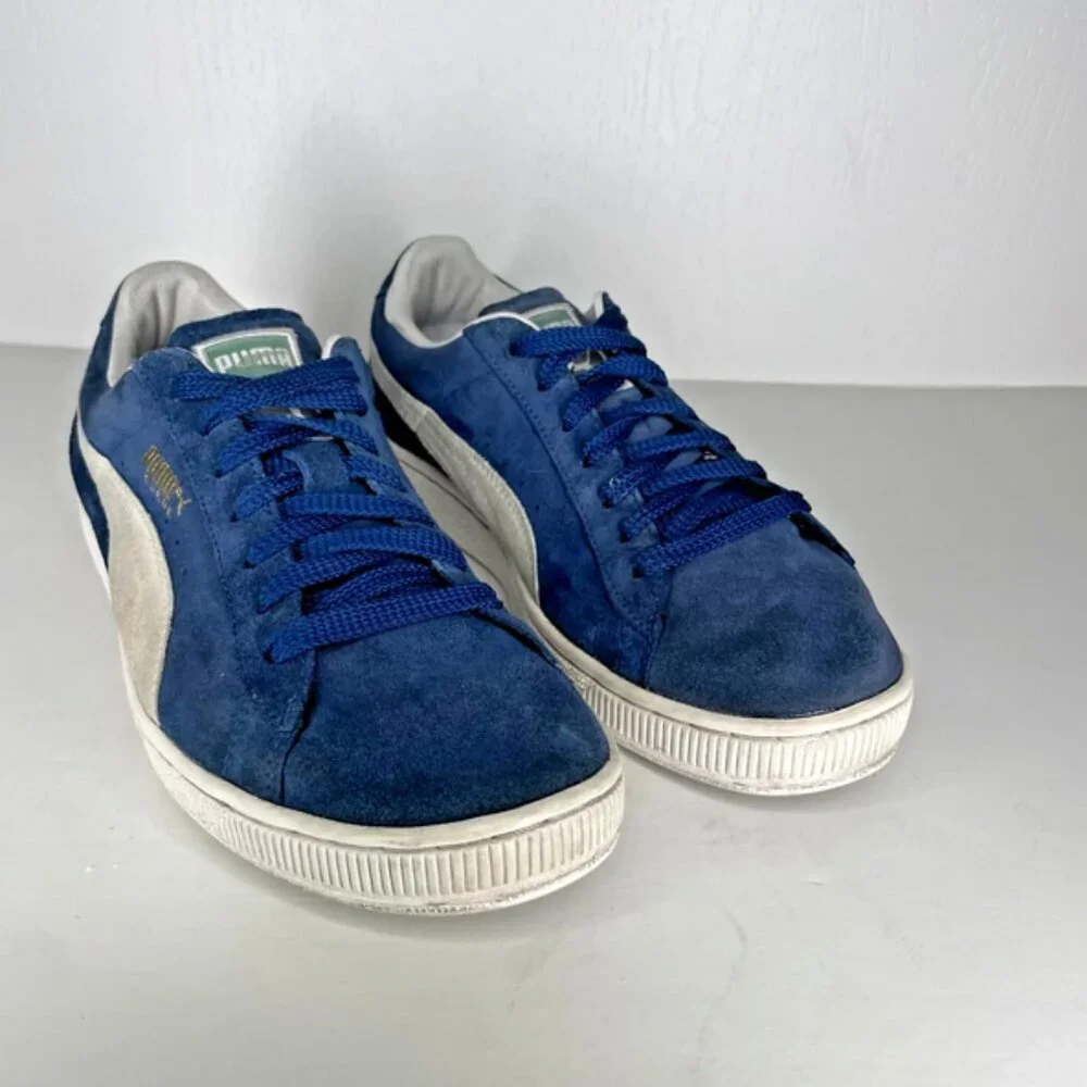 Puma Suede Classic Navy Blue White Low Top Retro Sneakers Men’s 9